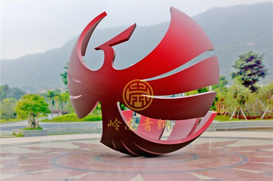 廣東中山華藝工業(yè)園《全球鳳凰》銅雕塑工程