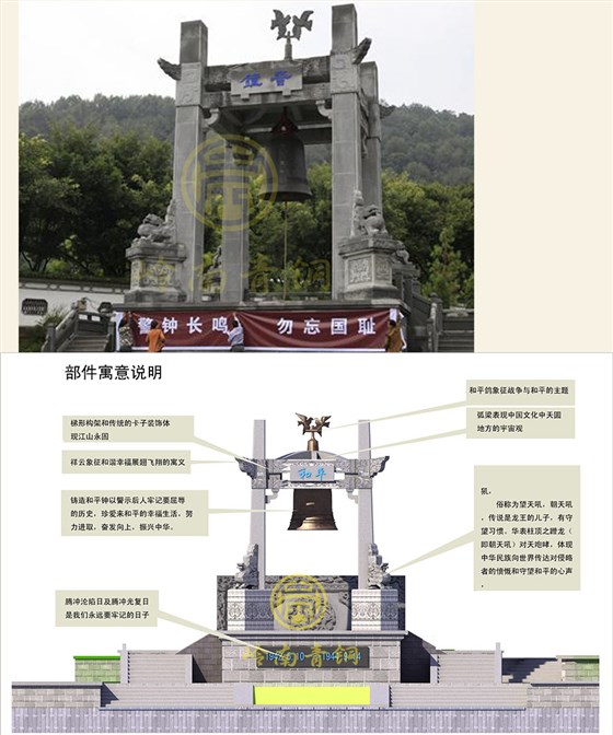 云南勿忘國恥政府銅鐘（高3.99m）